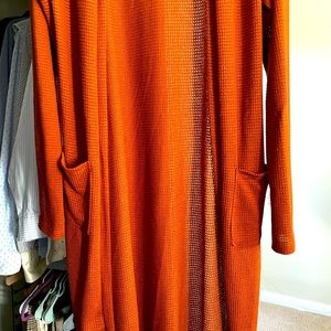 Long Burnt Orange Cardigan one size fits most